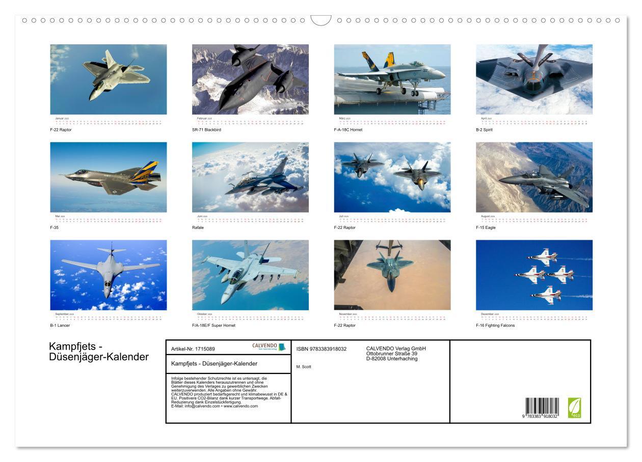 Bild: 9783383918032 | Kampfjets - Düsenjäger-Kalender (Wandkalender 2025 DIN A2 quer),...