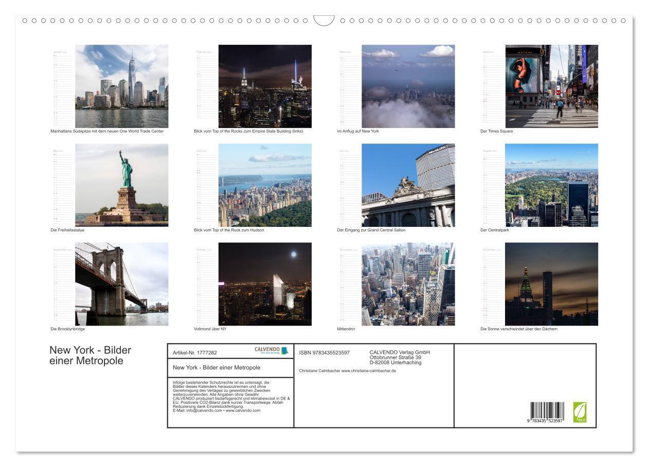 Bild: 9783435523597 | New York - Bilder einer Metropole (Wandkalender 2025 DIN A2 quer),...