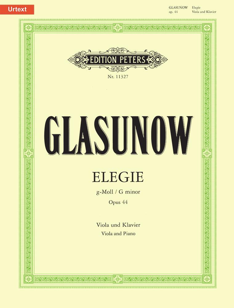 Cover: 9790014111489 | Elegy in G Minor Op. 44 for Viola and Piano | Urtext | Glasunow | Buch