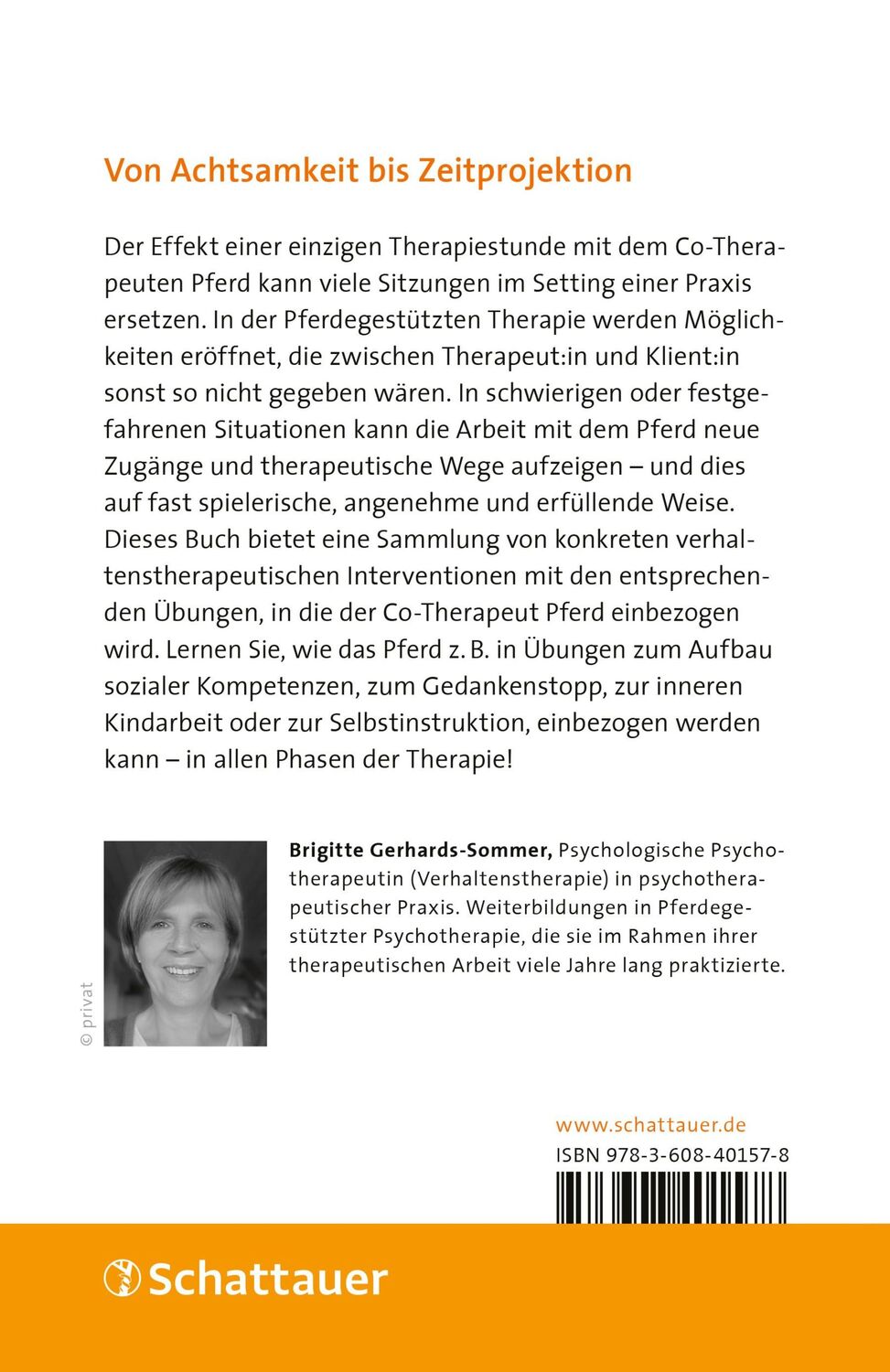 Rückseite: 9783608401578 | Verhaltenstherapeutische Methoden in der Pferdegestützten Therapie...