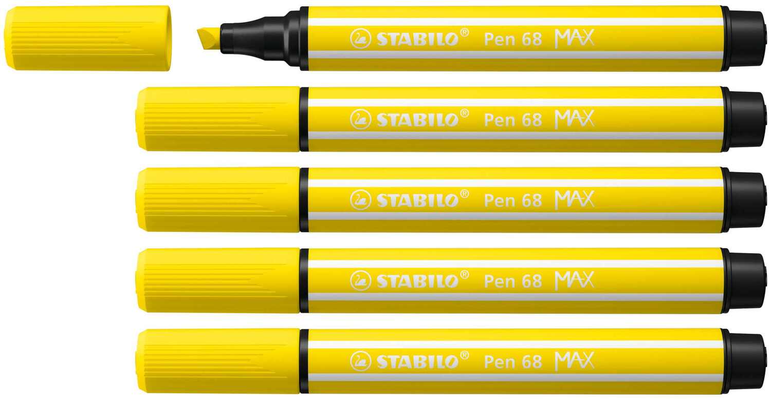 Cover: 4006381569545 | STABILO Filzstifte Pen 68 MAX, 5er Set, zitronengelb | 768/24 | 2023