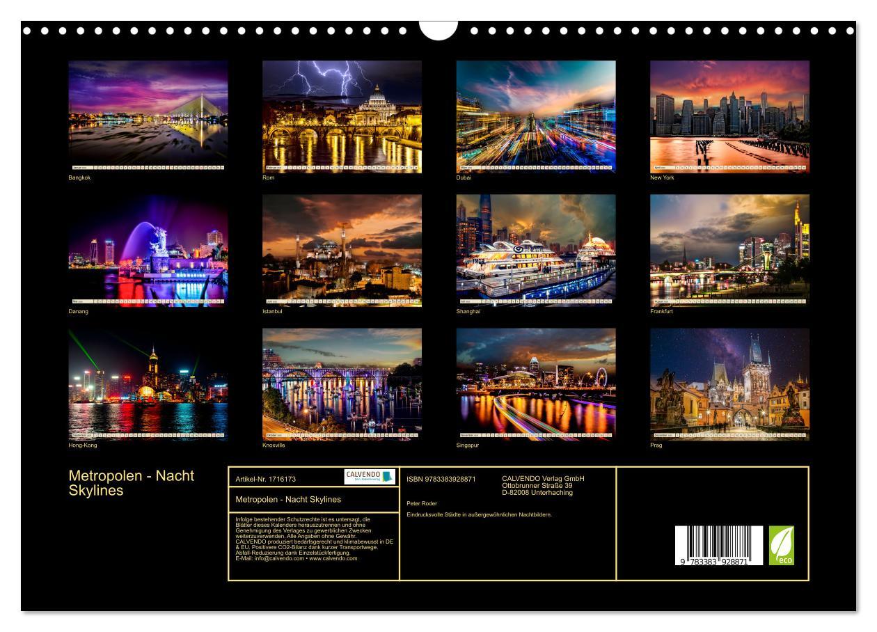 Bild: 9783383928871 | Metropolen - Nacht Skylines (Wandkalender 2025 DIN A3 quer),...