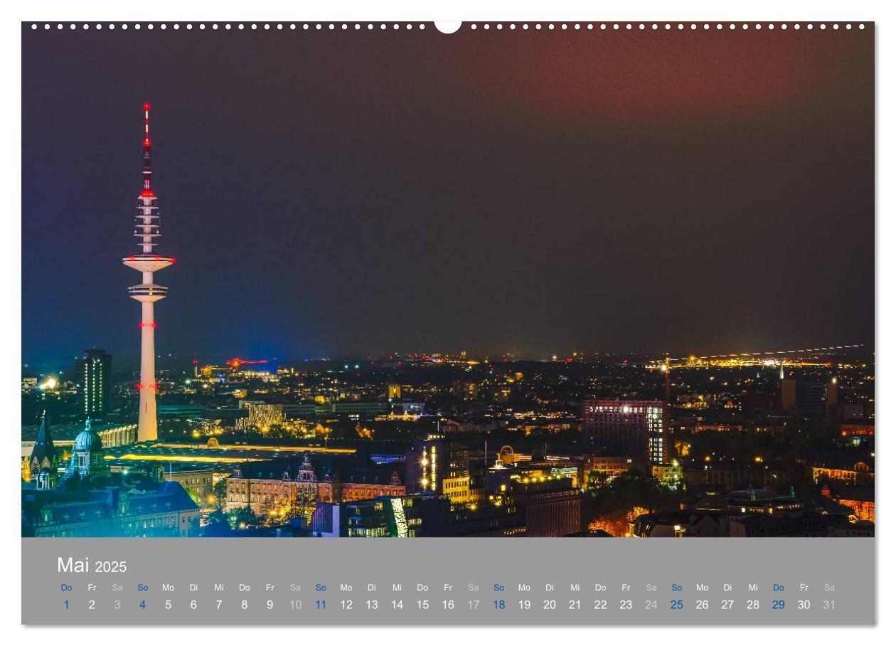 Bild: 9783435662036 | Hamburger Hafen - Im Zauber der Nacht (Wandkalender 2025 DIN A2...