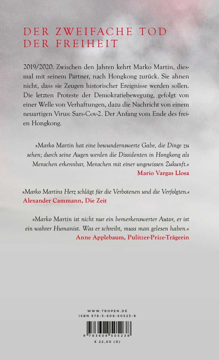 Rückseite: 9783608505238 | Die letzten Tage von Hongkong | Literarisches Tagebuch | Marko Martin