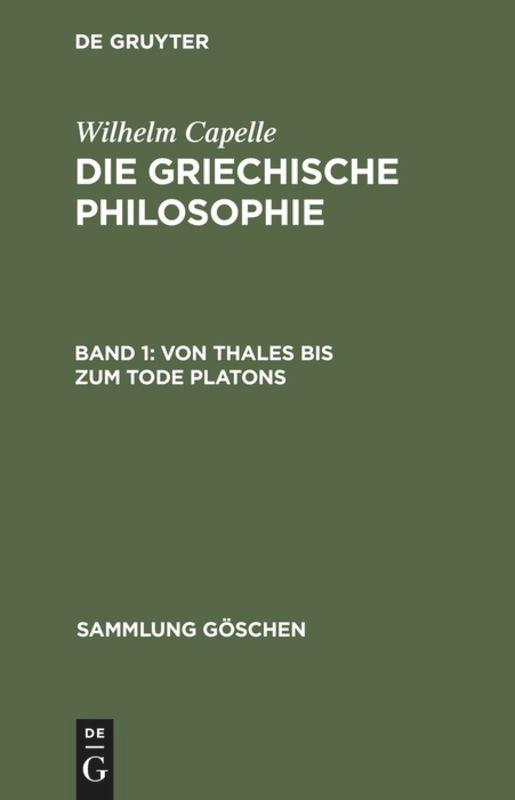 Cover: 9783110019087 | Von Thales bis zum Tode Platons | Johannes Müller | Buch | 301 S.