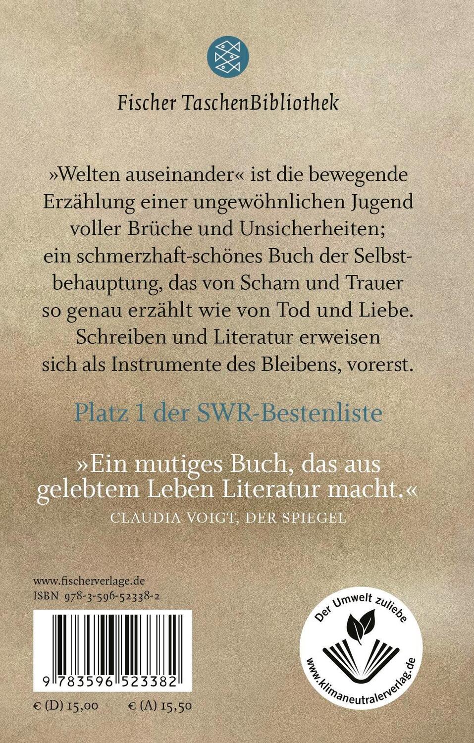 Rückseite: 9783596523382 | Welten auseinander | Julia Franck | Buch | Fischer TaschenBibliothek