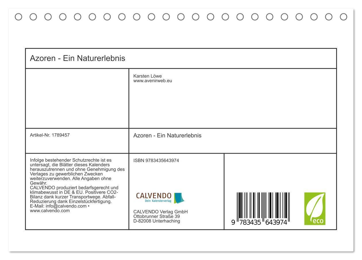 Bild: 9783435643974 | Azoren - Ein Naturerlebnis (Tischkalender 2025 DIN A5 quer),...