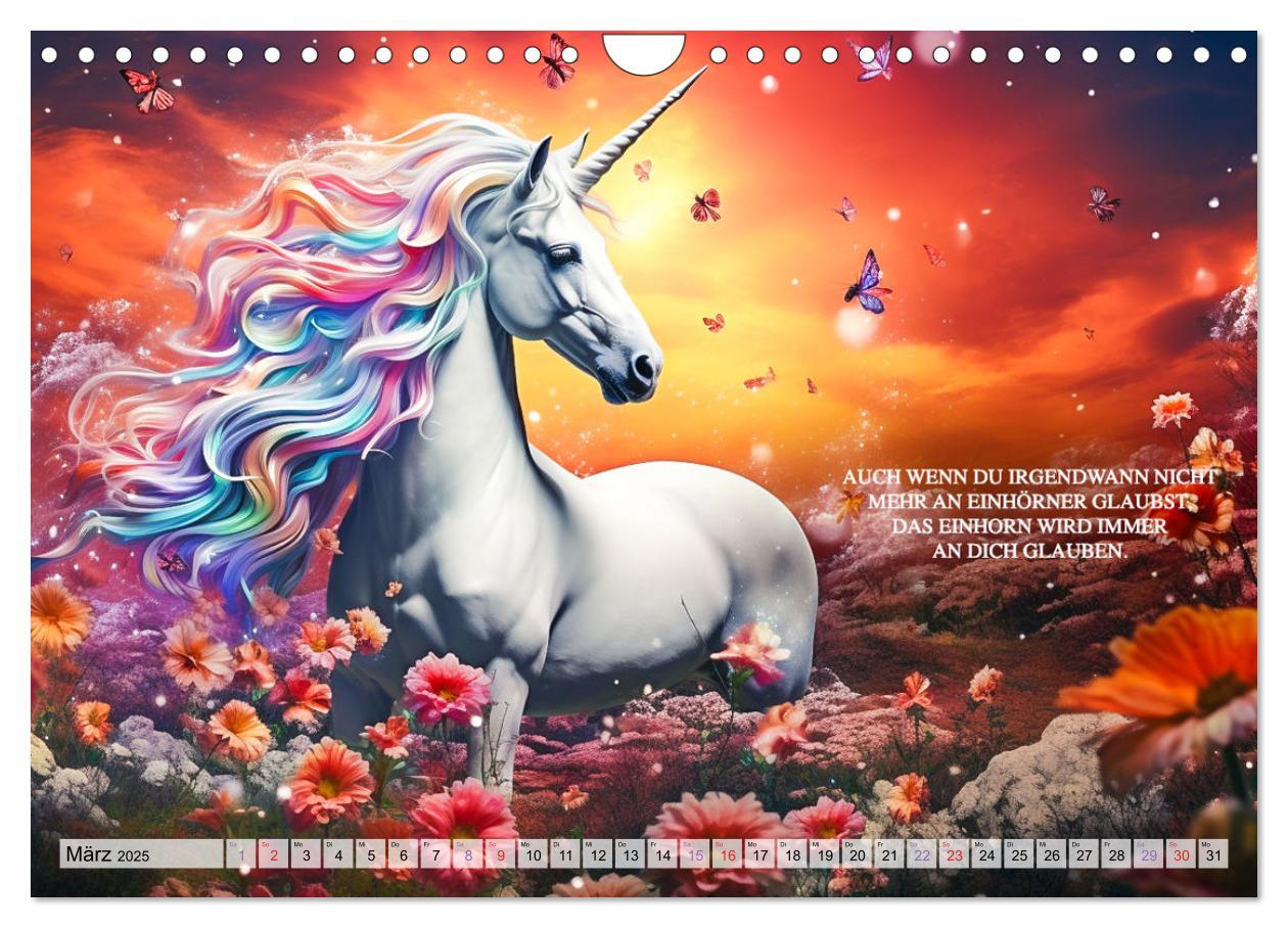 Bild: 9783383845666 | Einhorn und coole Sprüche (Wandkalender 2025 DIN A4 quer), CALVENDO...