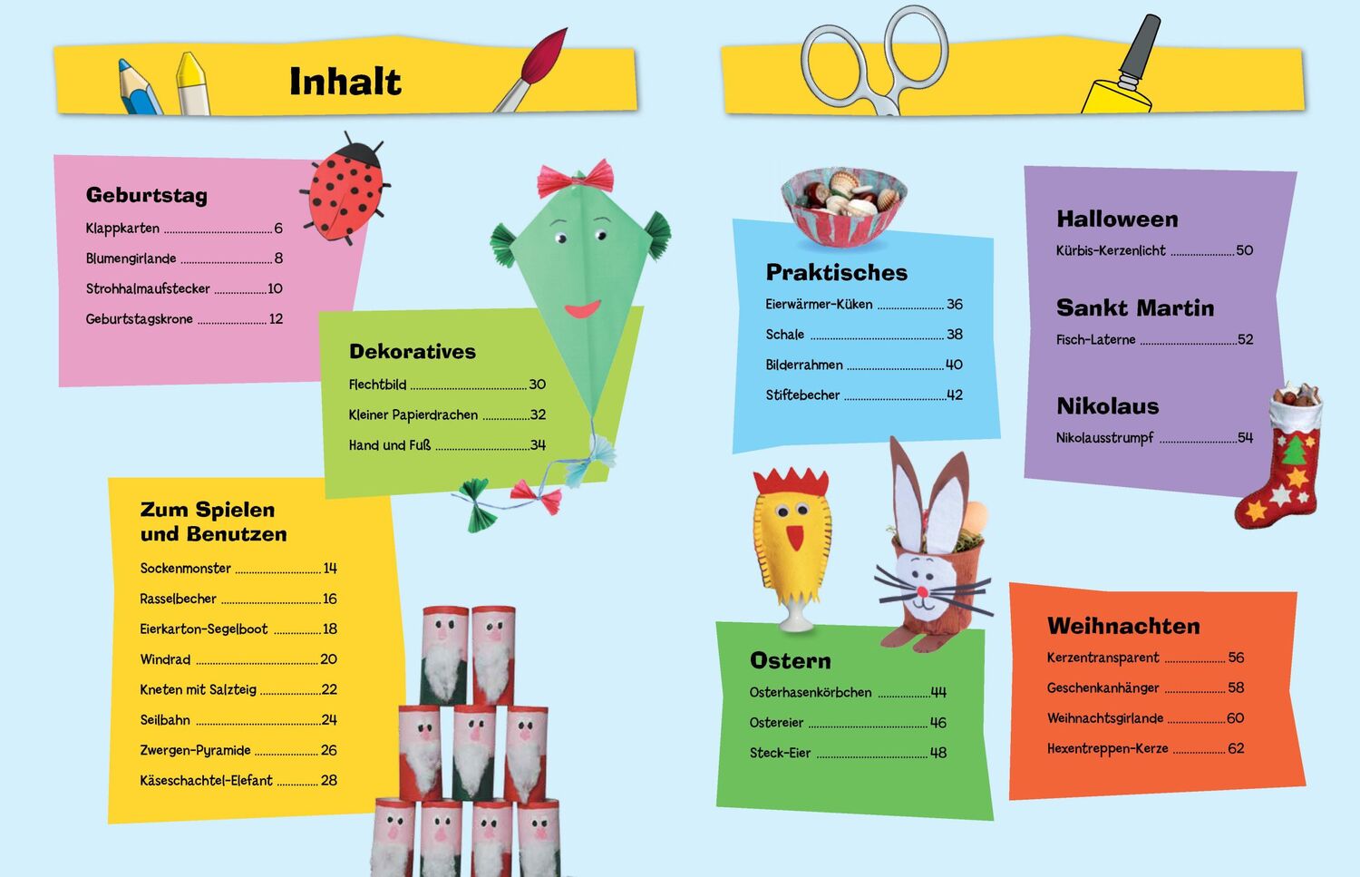 Bild: 9783849904258 | Bastelbuch für Kinder ab 2 Jahren | Falten, Kleben, Malen | Holzapfel