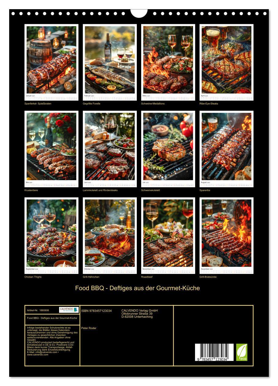 Bild: 9783457123034 | Food BBQ - Deftiges aus der Gourmet-Küche (Wandkalender 2025 DIN A3...