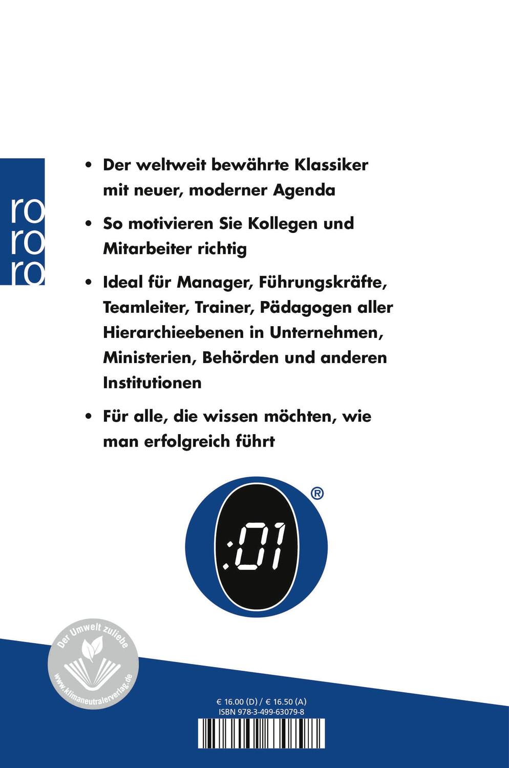 Rückseite: 9783499630798 | Der Minuten-Manager: Führungsstile | Kenneth Blanchard (u. a.) | Buch