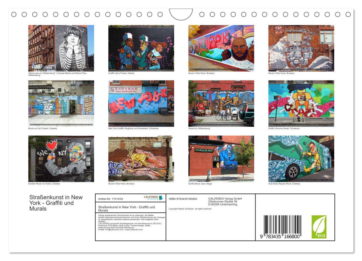 Bild: 9783435166800 | Straßenkunst in New York - Graffiti und Murals (Wandkalender 2025...