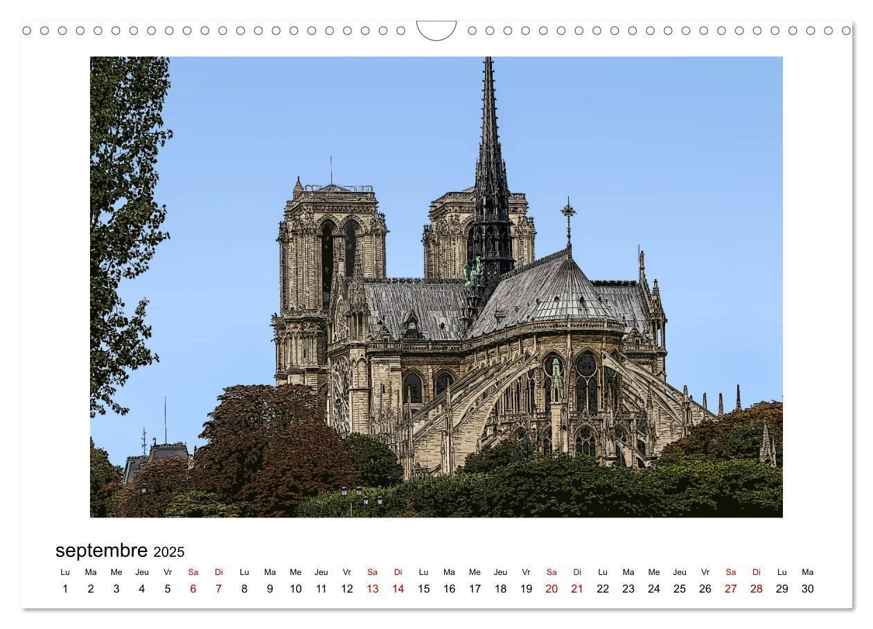 Bild: 9781325943852 | Notre-Dame de Paris en Cartoon (Calendrier mural 2025 DIN A3...