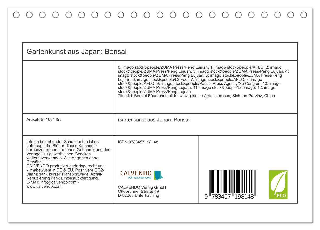 Bild: 9783457198148 | Gartenkunst aus Japan: Bonsai (Tischkalender 2025 DIN A5 quer),...