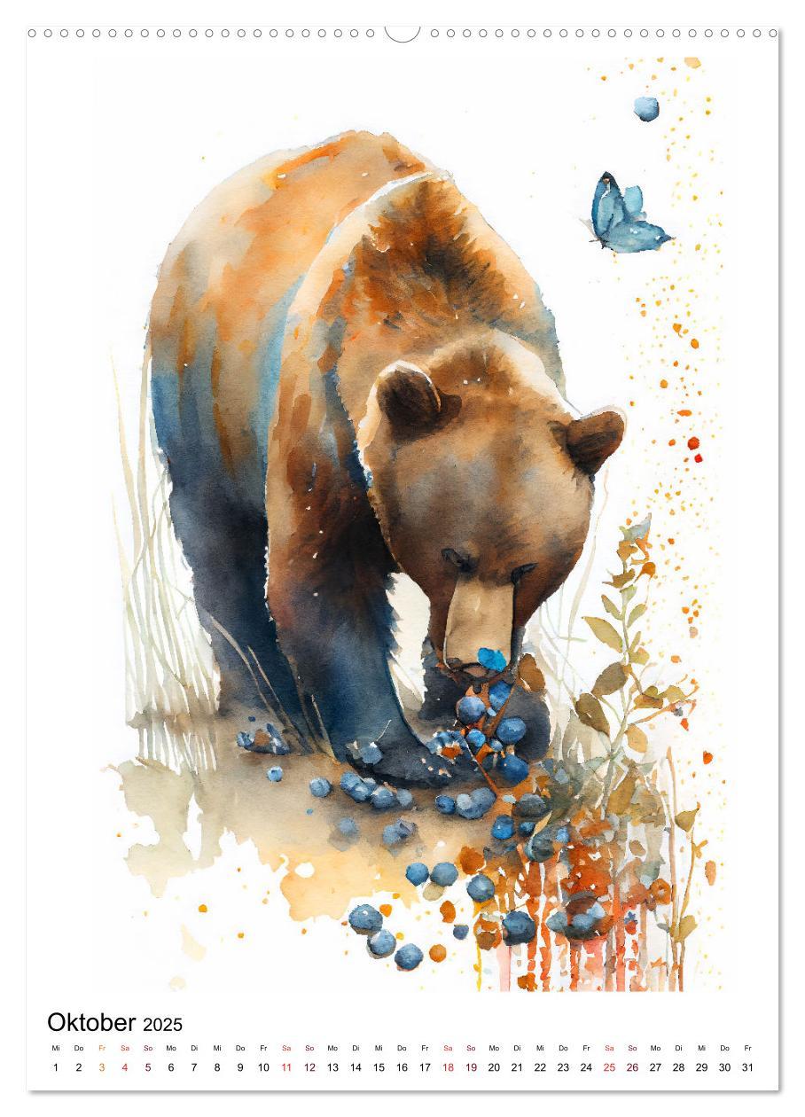 Bild: 9783435883585 | Waldtiere in Aquarell - Heimische Tierarten (Wandkalender 2025 DIN...