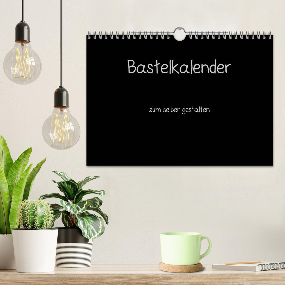 Bild: 9783435839414 | Bastelkalender - Schwarz (Wandkalender 2025 DIN A4 quer), CALVENDO...