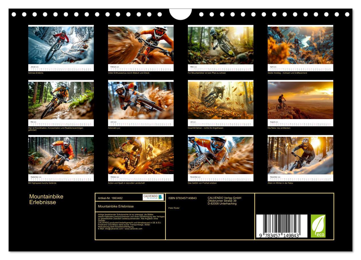 Bild: 9783457149843 | Mountainbike Erlebnisse (Wandkalender 2025 DIN A4 quer), CALVENDO...