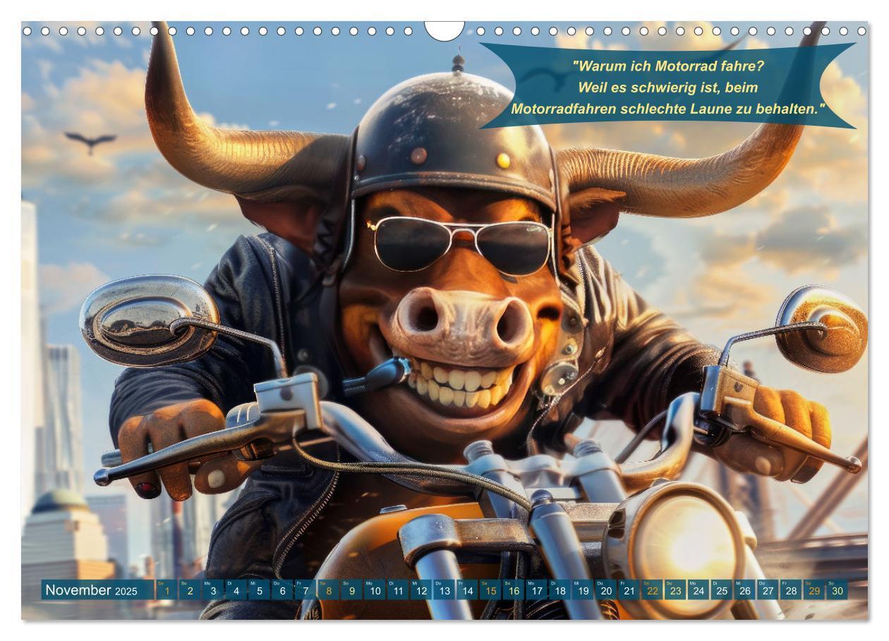 Bild: 9783457166055 | Tierisch lustige Motorradfahrer (Wandkalender 2025 DIN A3 quer),...