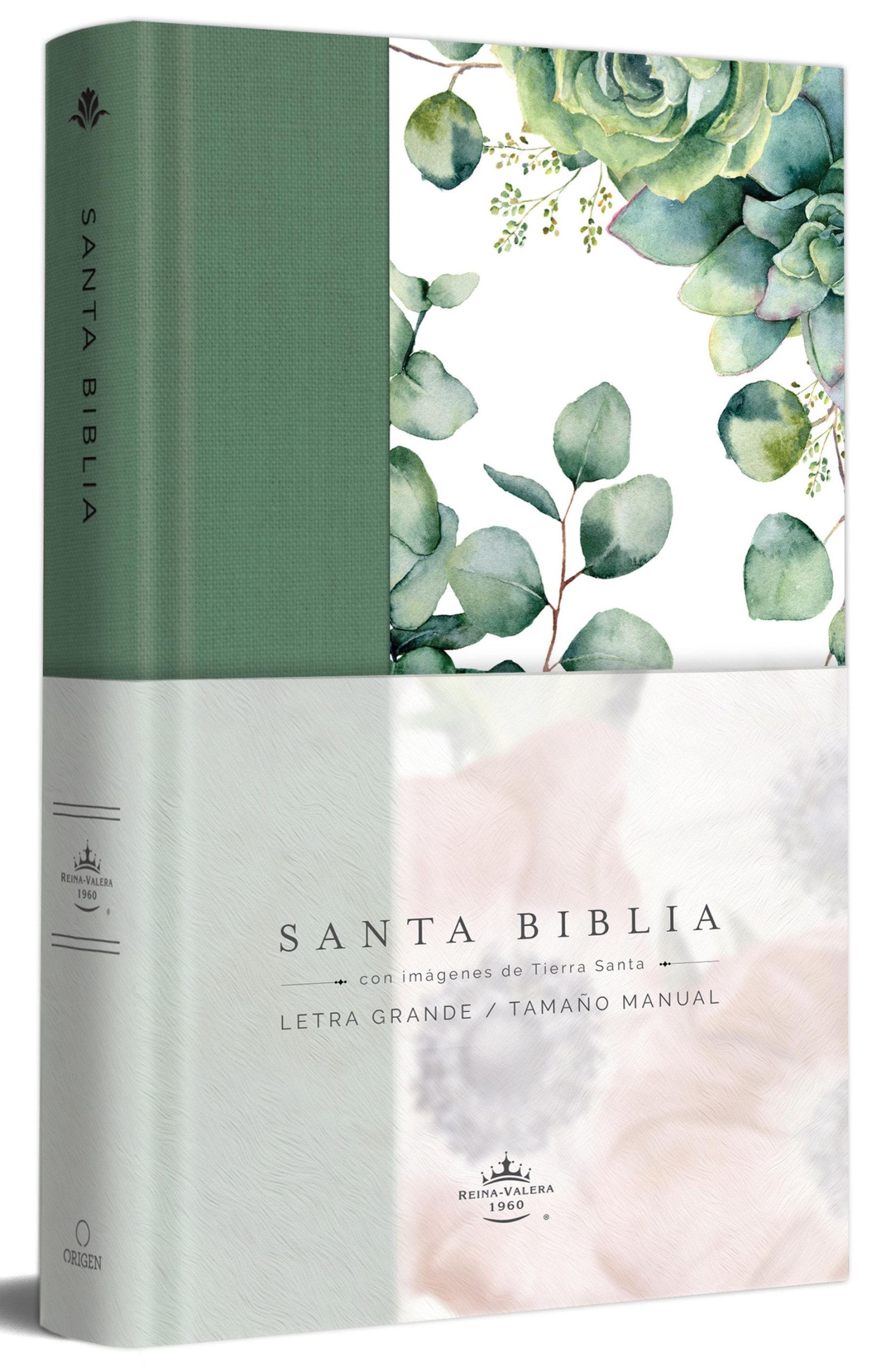 Cover: 9781644733981 | Biblia Rvr 1960 Letra Grande Tapa Dura Y Tela Verde Con Flores...