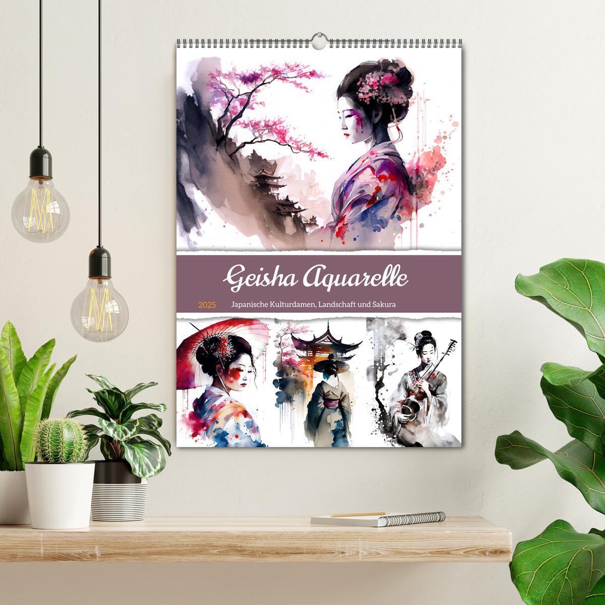 Bild: 9783435884988 | Geisha Aquarelle - Japanische Kulturdamen, Landschaft und Sakura...