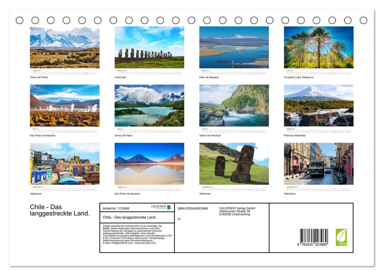 Bild: 9783435003969 | Chile - Das langgestreckte Land. (Tischkalender 2025 DIN A5 quer),...