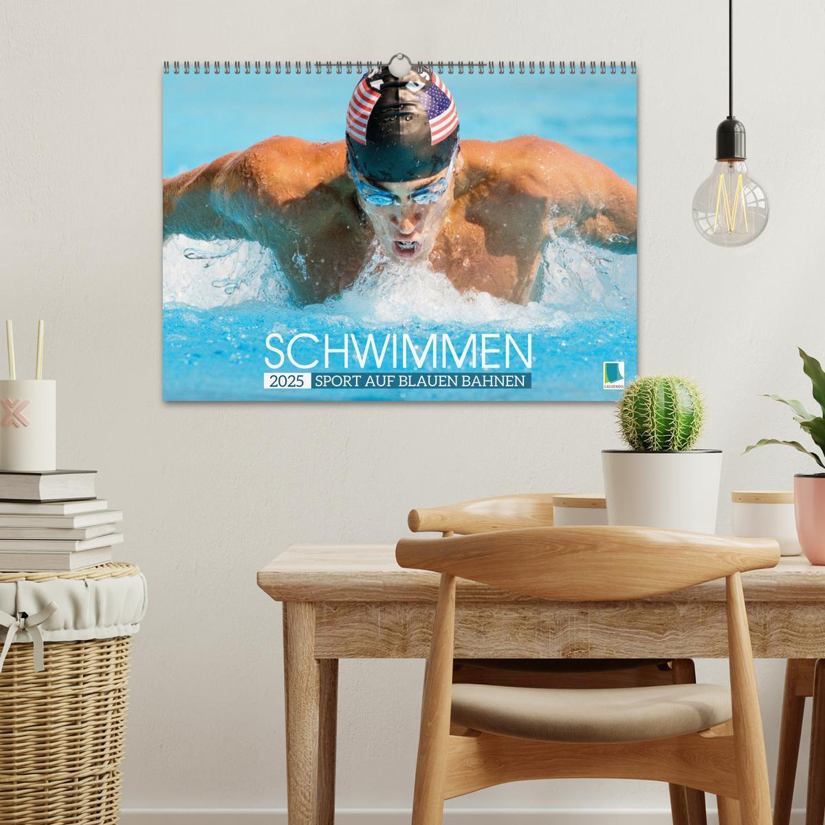 Bild: 9783383884788 | Schwimmen: Sport auf blauen Bahnen (Wandkalender 2025 DIN A3 quer),...