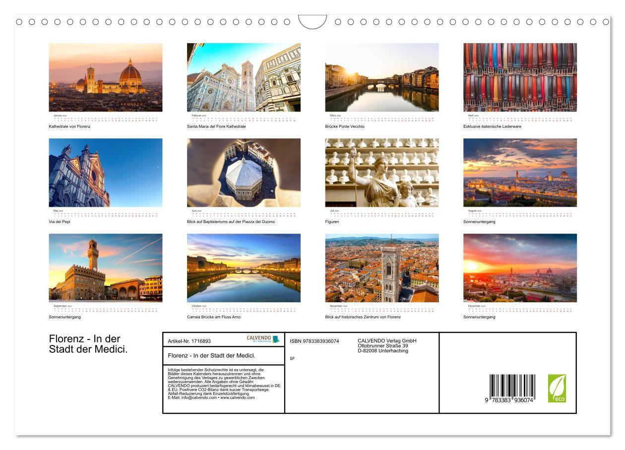 Bild: 9783383936074 | Florenz - In der Stadt der Medici. (Wandkalender 2025 DIN A3 quer),...