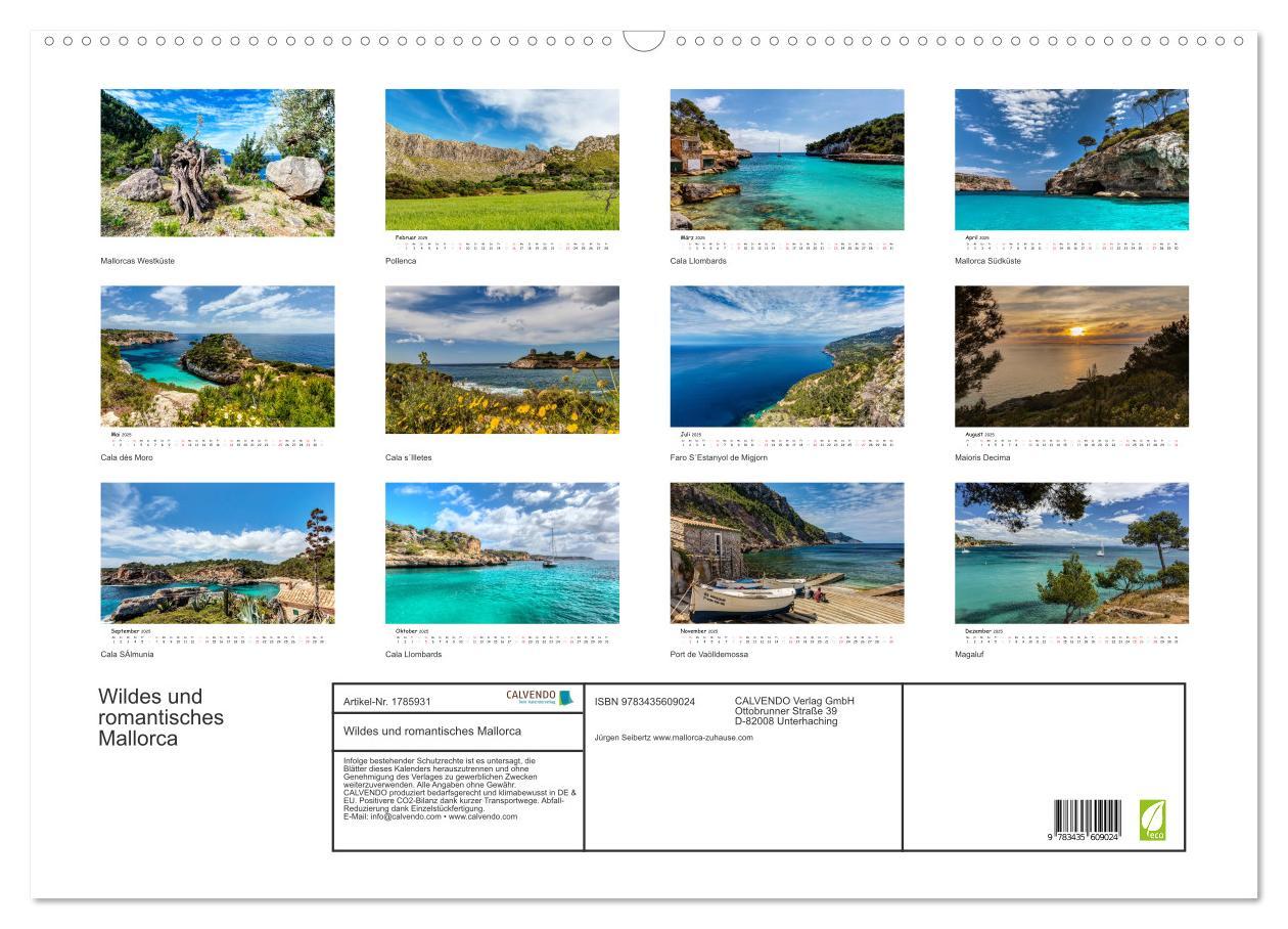 Bild: 9783435609024 | Wildes und romantisches Mallorca (Wandkalender 2025 DIN A2 quer),...