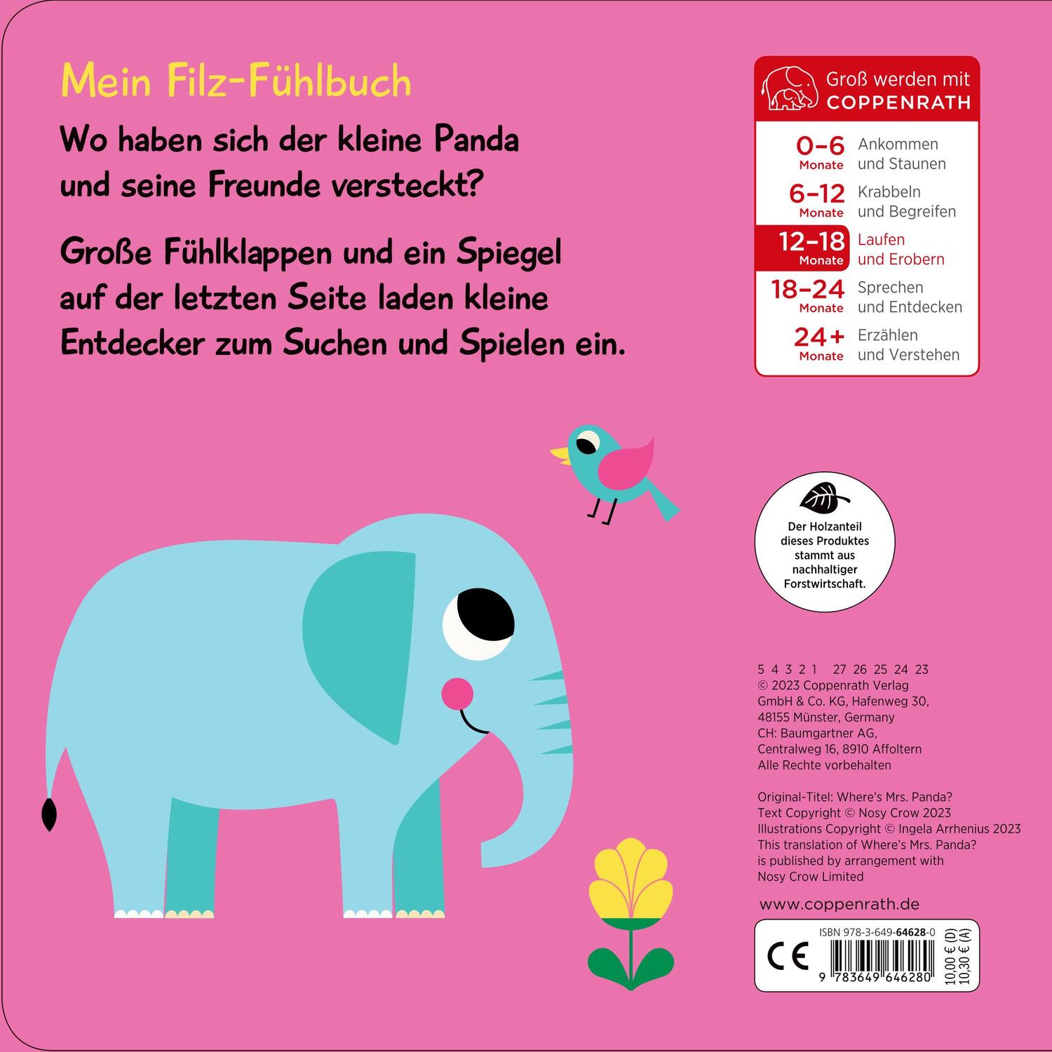 Rückseite: 9783649646280 | Mein Filz-Fühlbuch: Kuckuck, kleiner Panda! | Ingela P. Arrhenius