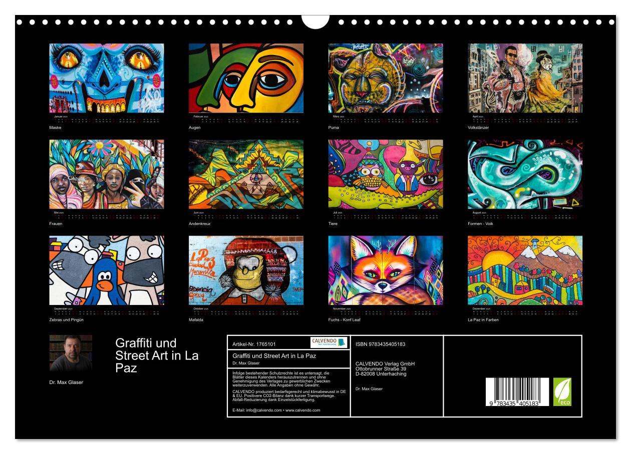 Bild: 9783435405183 | Graffiti und Street Art in La Paz (Wandkalender 2025 DIN A3 quer),...