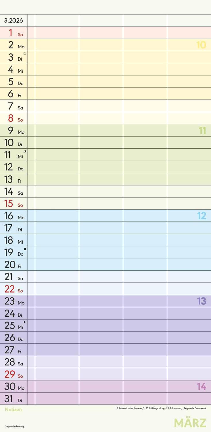 Bild: 4251732341336 | Familienplaner Farbenfroh mit 4 Spalten für 18 Monate 2025 -...