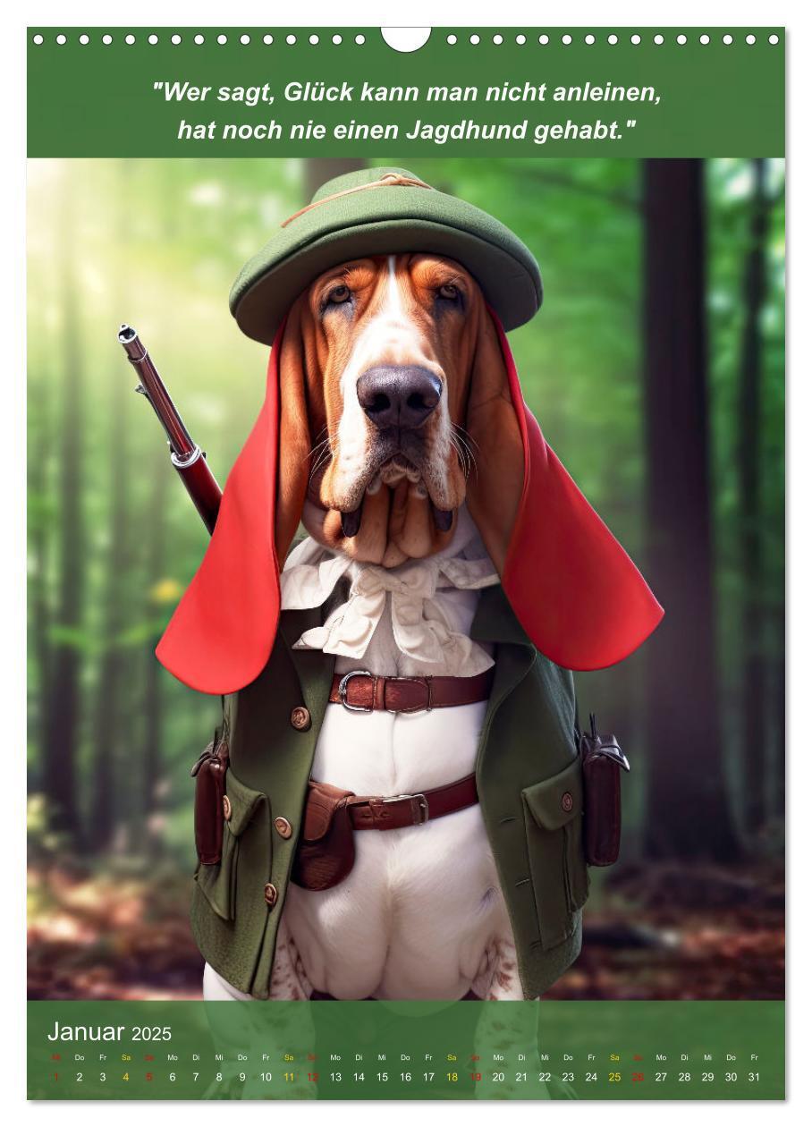 Bild: 9783435979424 | Lustige Jagdhunde mit Jägerlatein (Wandkalender 2025 DIN A3 hoch),...