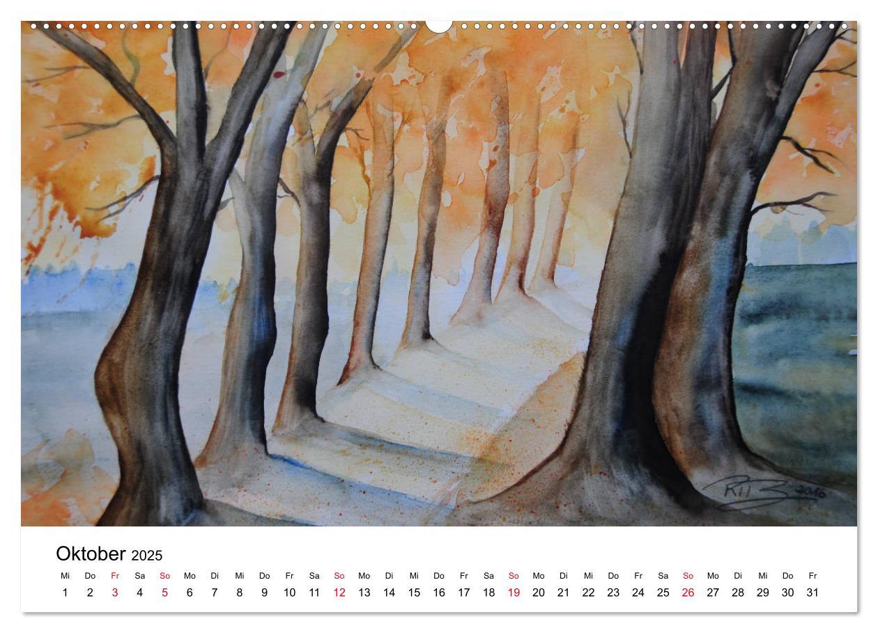 Bild: 9783435428229 | Landschafts-Aquarelle 2025 Roswita Ilona Baumann (Wandkalender 2025...