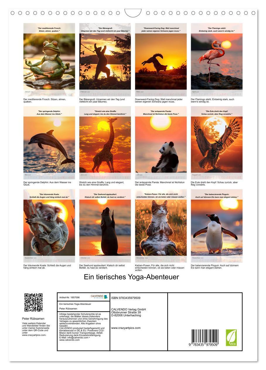 Bild: 9783435979509 | Ein tierisches Yoga-Abenteuer (Wandkalender 2025 DIN A3 hoch),...