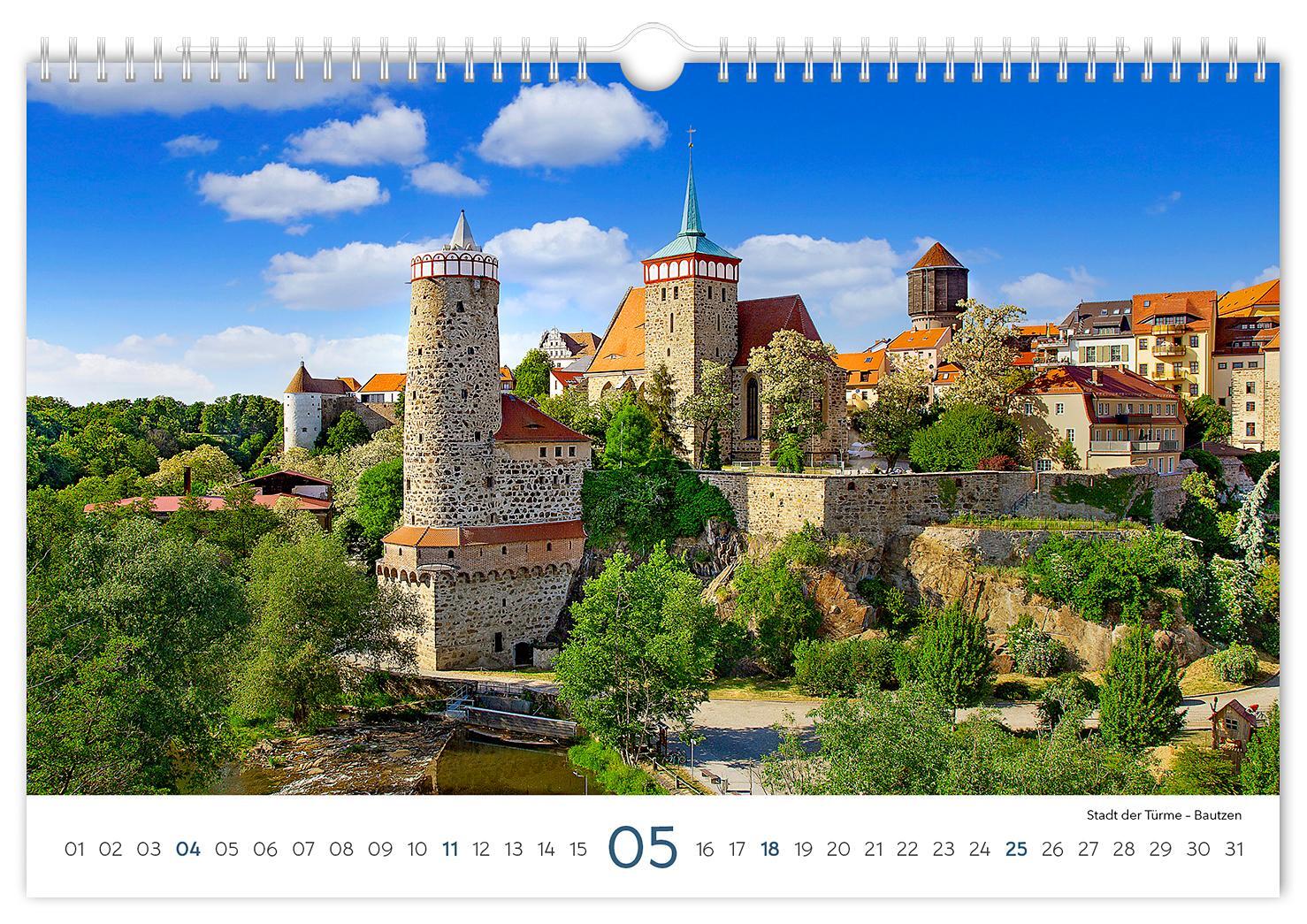 Bild: 9783910680692 | Kalender Sachsen 2025 | 30 x 20 cm weißes Kalendarium | Peter Schubert