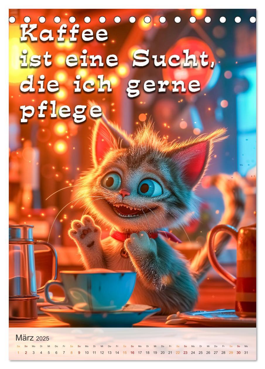 Bild: 9783383773822 | Kaffee-Katzen (Tischkalender 2025 DIN A5 hoch), CALVENDO...