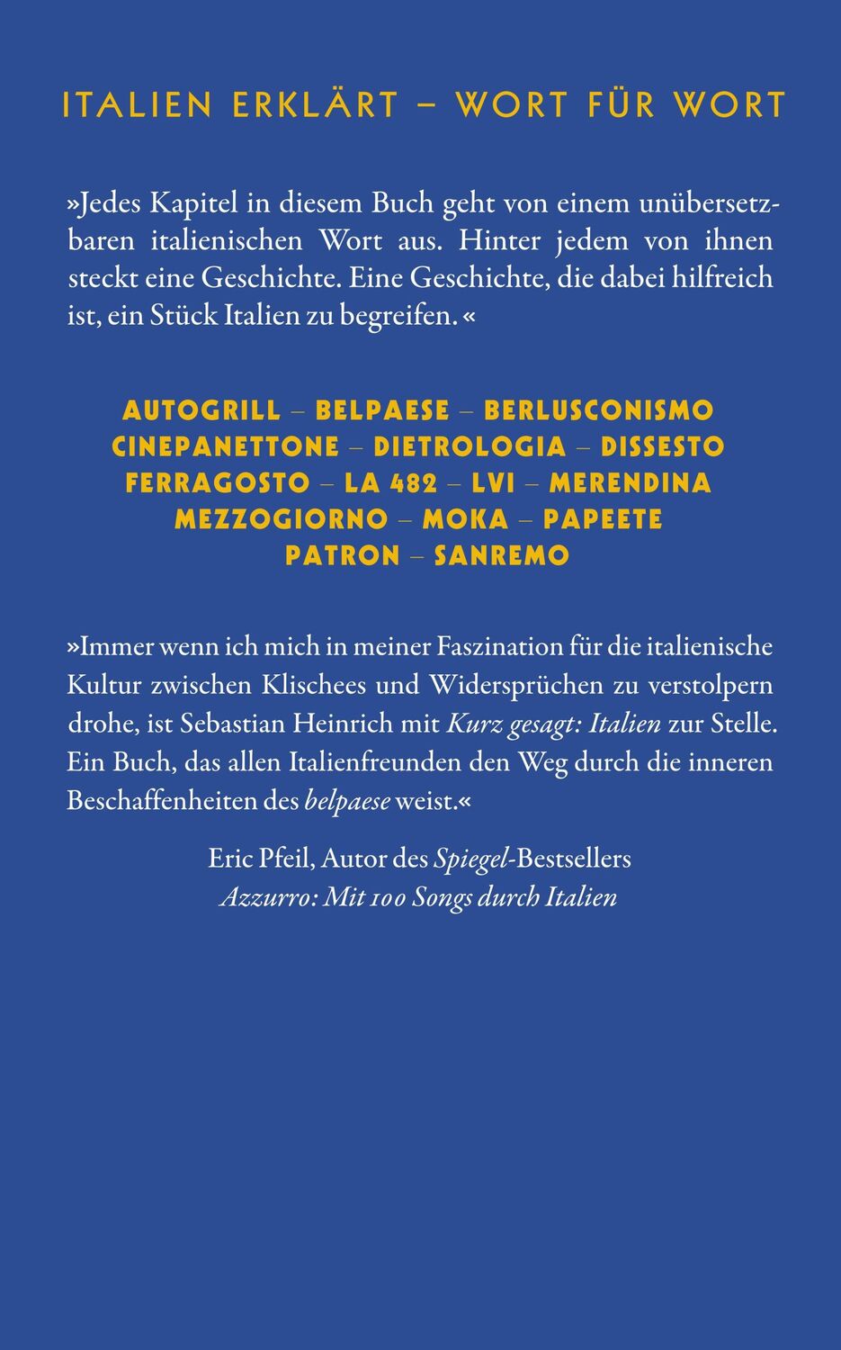 Rückseite: 9783518474341 | Kurz gesagt: Italien | Sebastian Heinrich | Taschenbuch | 310 S.