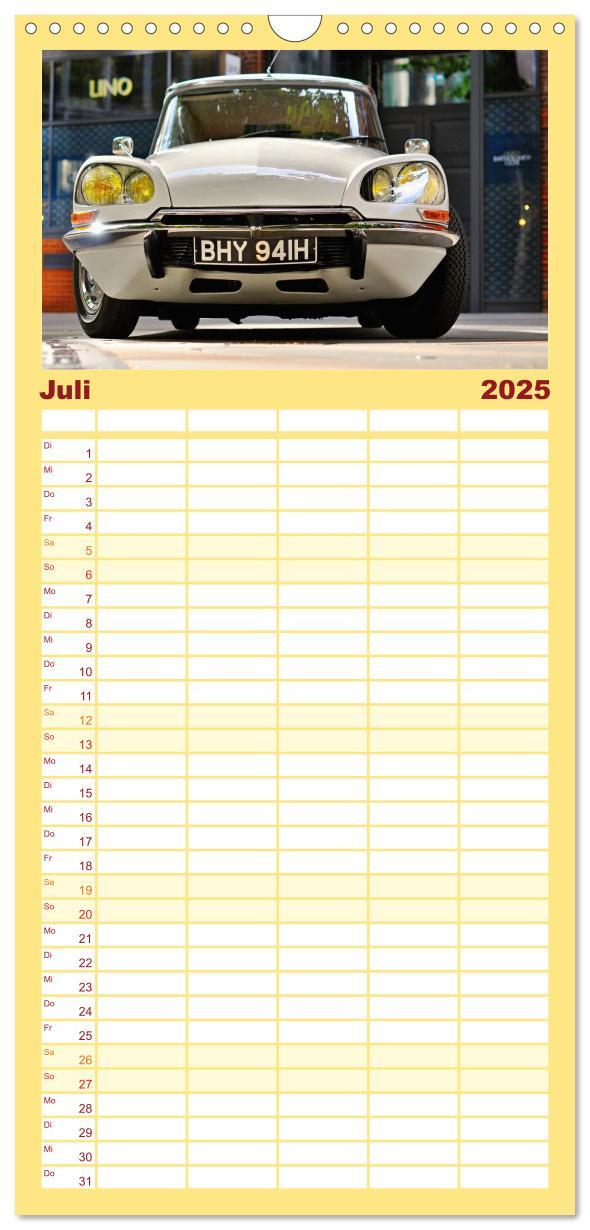 Bild: 9783457090237 | Familienplaner 2025 - Autos der 70er mit 5 Spalten (Wandkalender,...