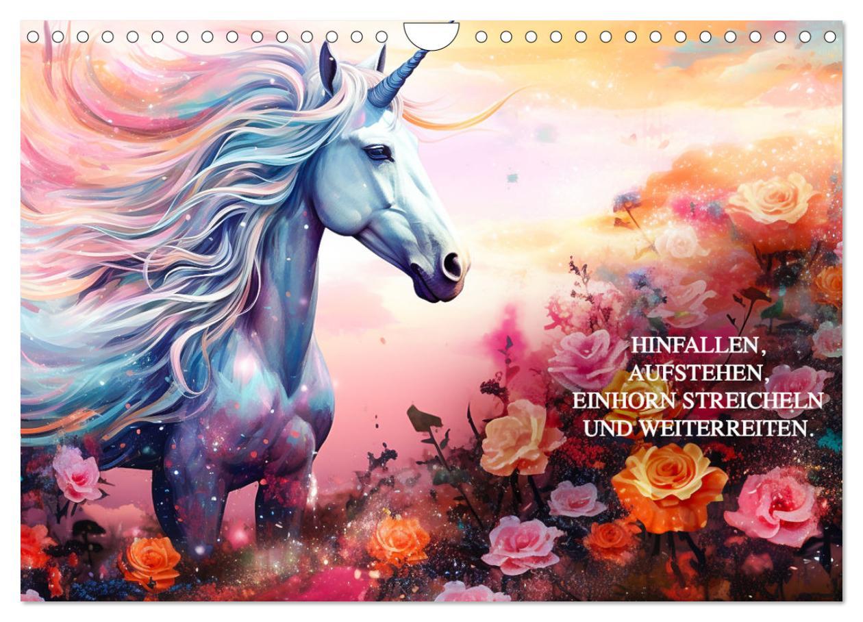 Bild: 9783383845666 | Einhorn und coole Sprüche (Wandkalender 2025 DIN A4 quer), CALVENDO...