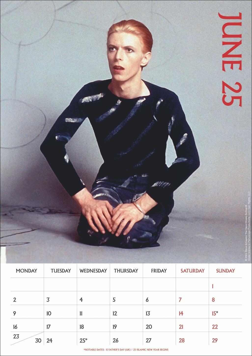 Bild: 9783840196713 | David Bowie Posterkalender 2025 | David Bowie | Kalender | Danilo