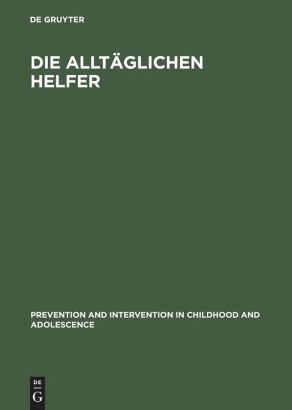 Cover: 9783110115291 | Die alltäglichen Helfer | Frank Nestmann | Buch | X | Deutsch | 1988