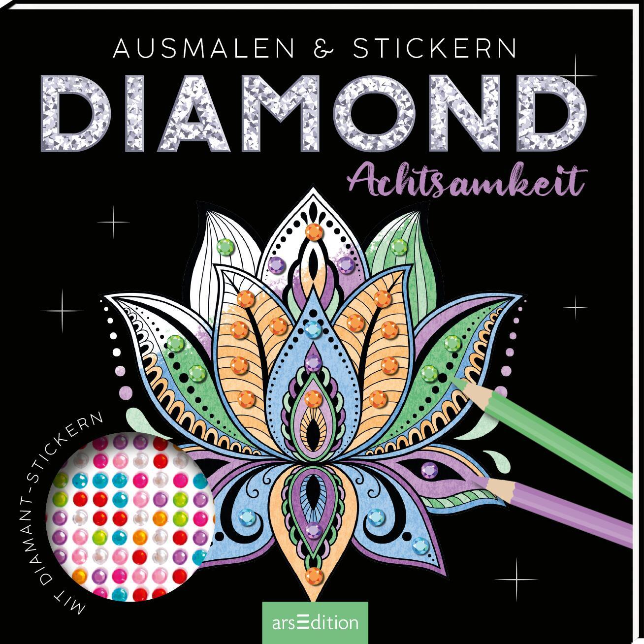 Cover: 4014489136712 | Diamond Achtsamkeit | Ausmalen &amp; Stickern - mit Diamond Dots | Buch