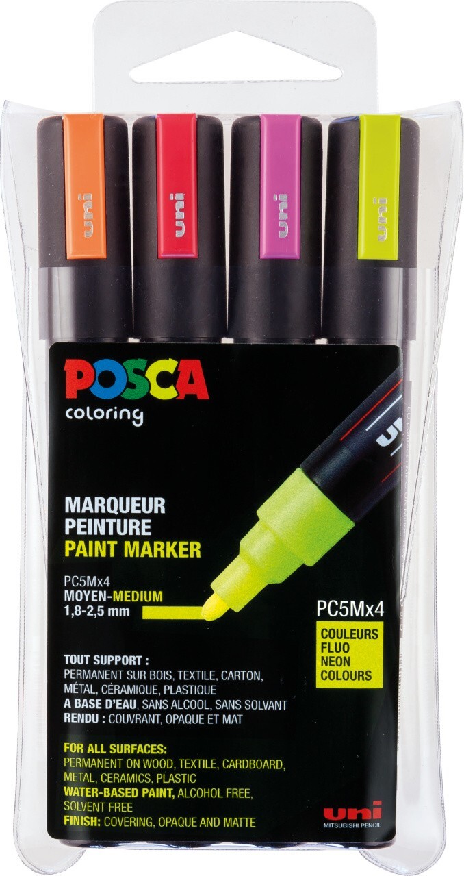 Cover: 3296280033433 | uni-ball Marker POSCA PC-5M Neon 4er Set | 182505 | 2020 | Mitsubishi