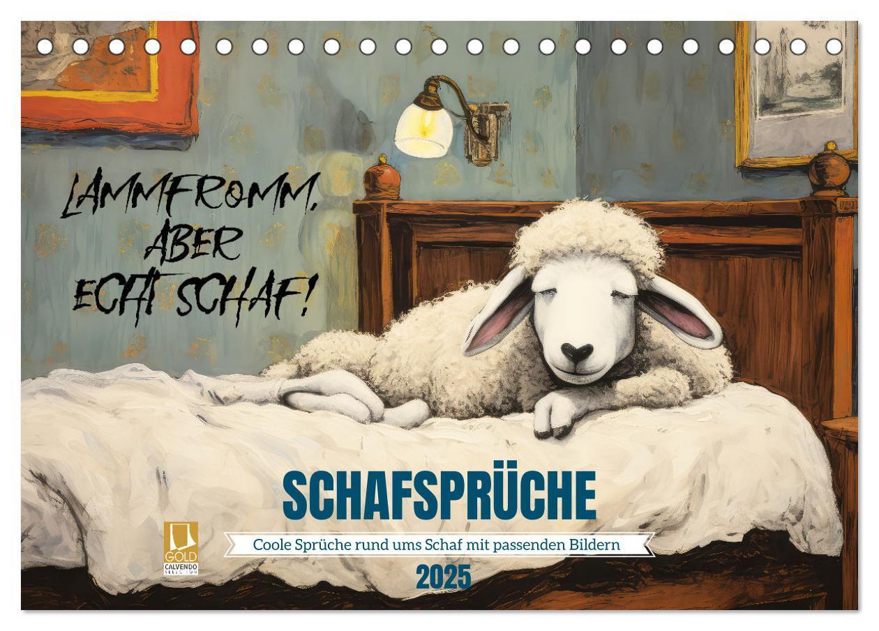 Cover: 9783383825903 | Schafsprüche (Tischkalender 2025 DIN A5 quer), CALVENDO Monatskalender