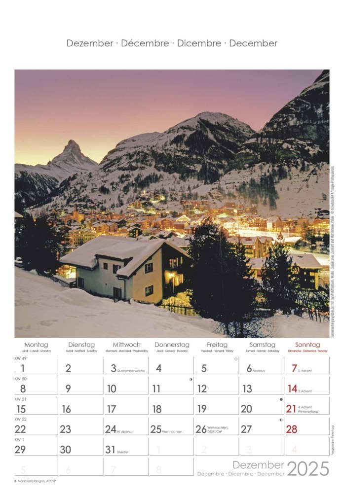 Bild: 4251732343217 | Alpha Edition - Schweiz 2025 Bildkalender, 23,7x34cm, Wandkalender...