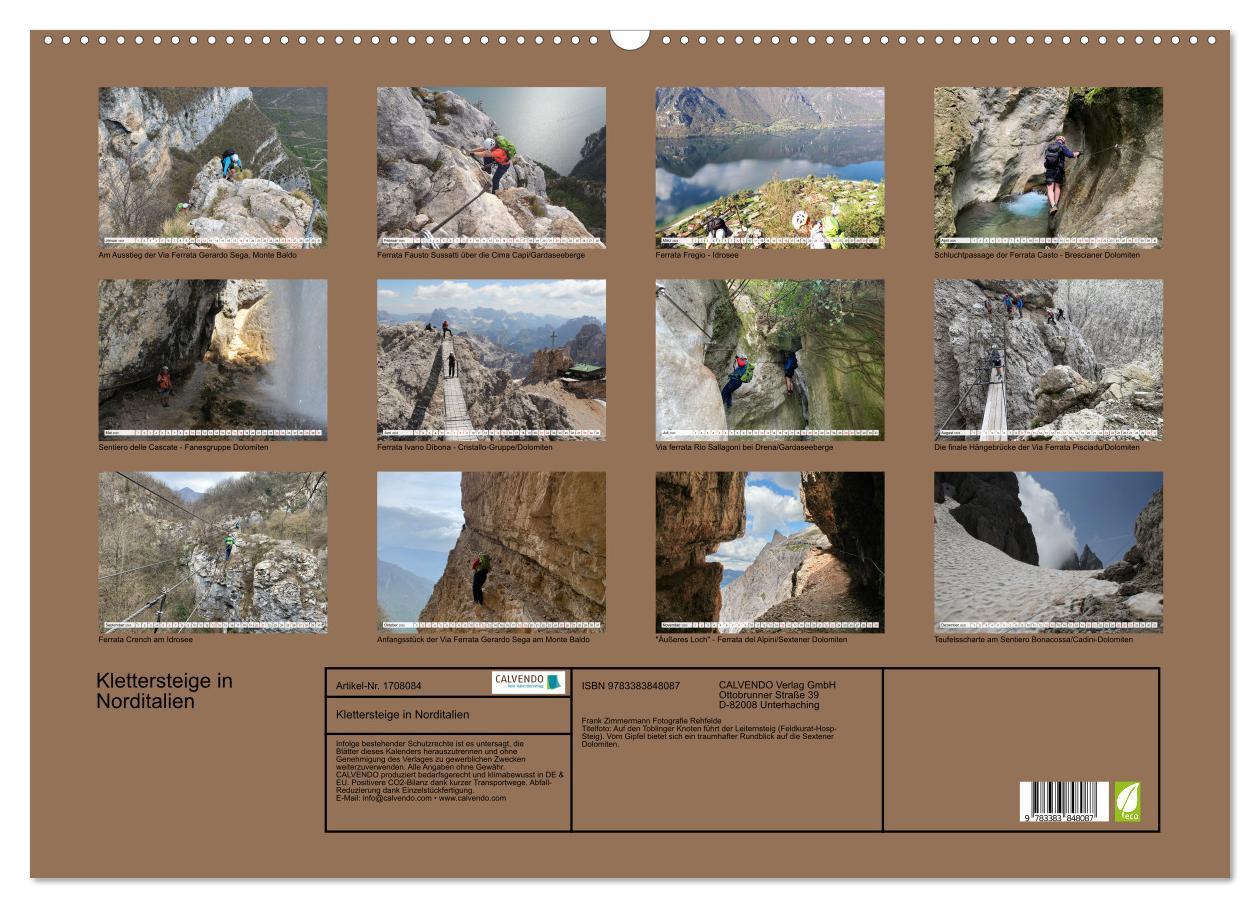 Bild: 9783383848087 | Klettersteige in Norditalien (Wandkalender 2025 DIN A2 quer),...