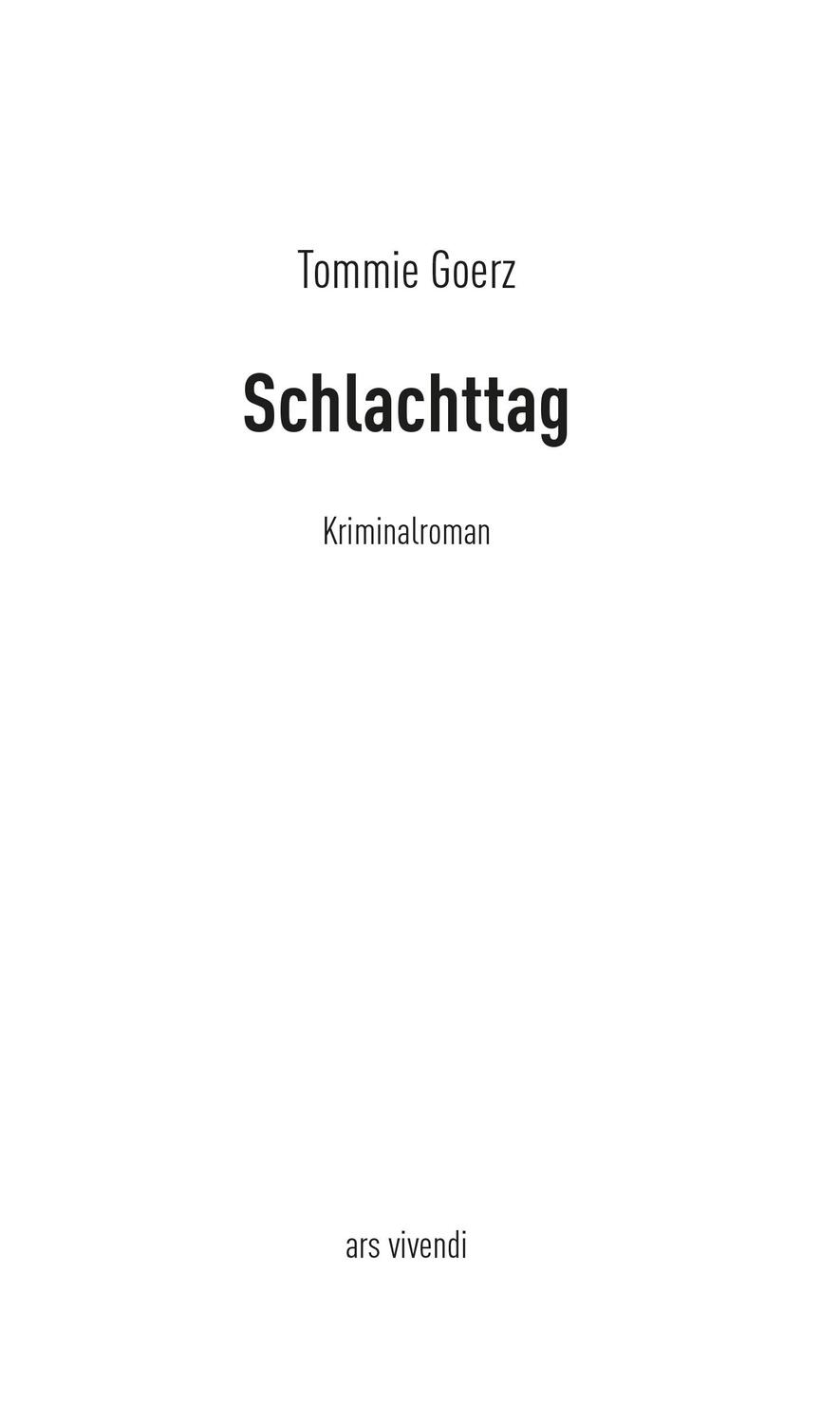 Bild: 9783869135823 | Schlachttag | Friedo Behütuns' sechster Fall | Tommie Goerz | Buch