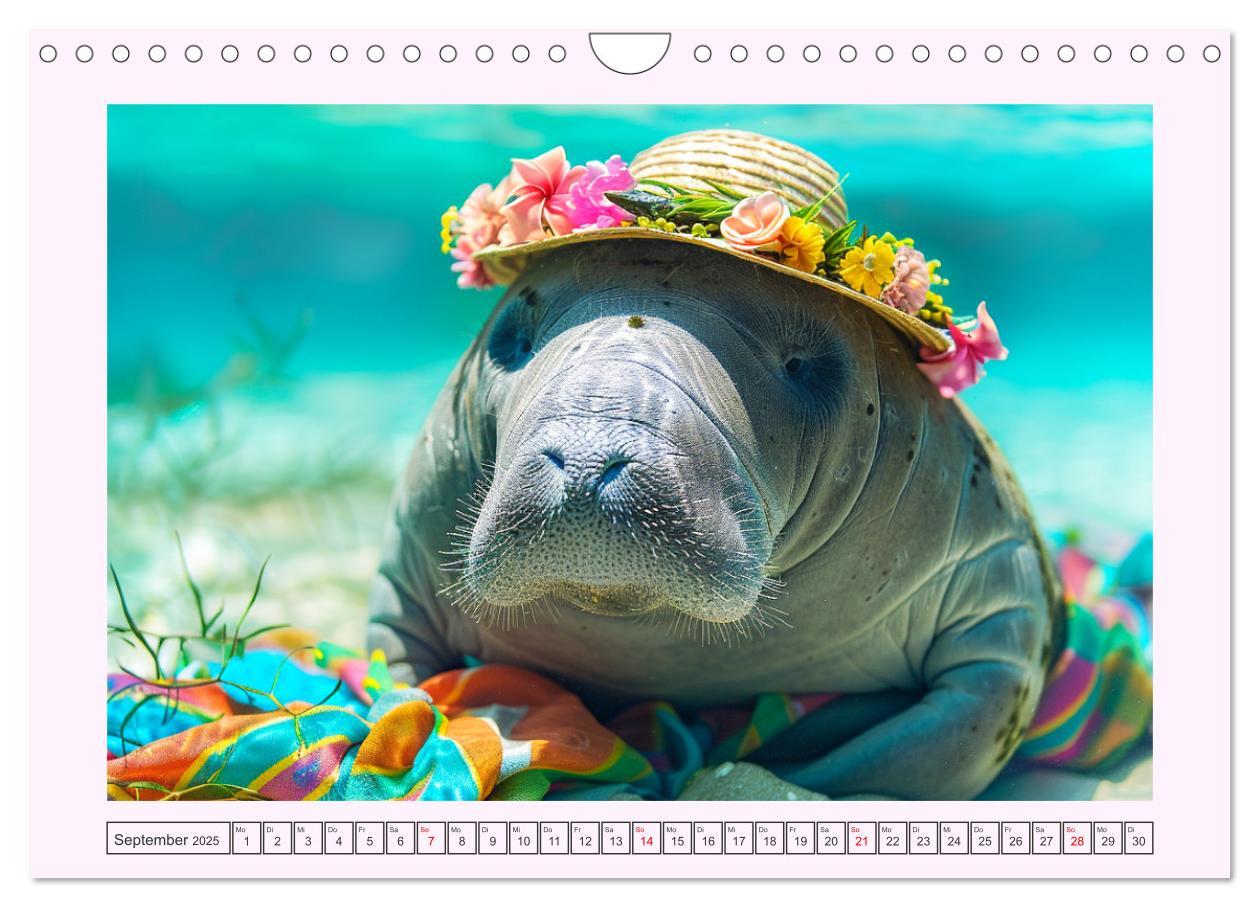 Bild: 9783435461776 | Modische Manatees. Charmante Seekühe mit Stil (Wandkalender 2025...