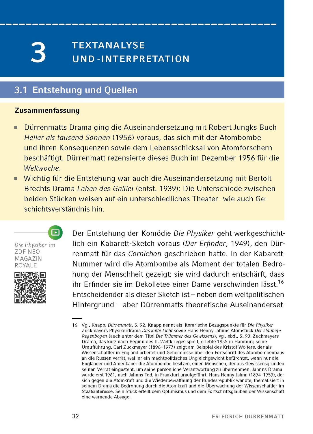 Bild: 9783804420755 | Die Physiker - Textanalyse und Interpretation | Friedrich Dürrenmatt