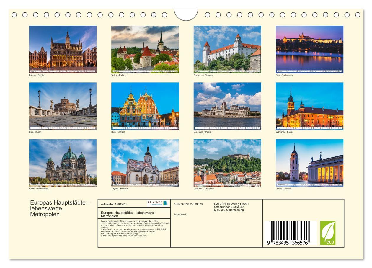 Bild: 9783435366576 | Europas Hauptstädte ¿ lebenswerte Metropolen (Wandkalender 2025 DIN...